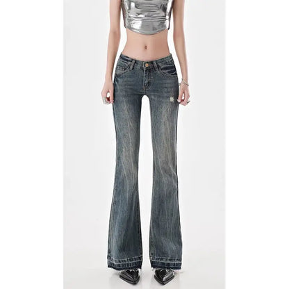 Low Waist Tube Micro Flare Jeans