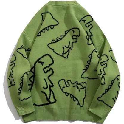 Dinosaur Cartoon Oversized Sweater