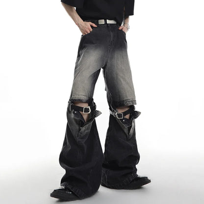 Spliced Micro Flared Jeans