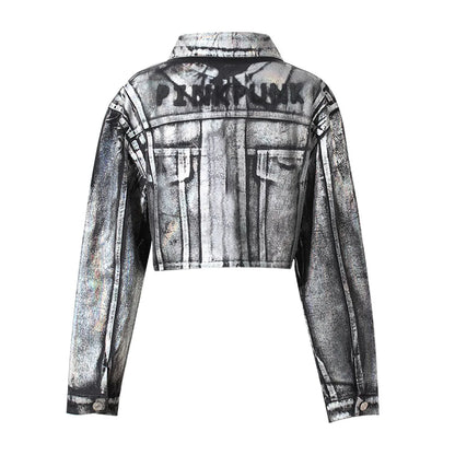 Short Denim Graffiti Jacket