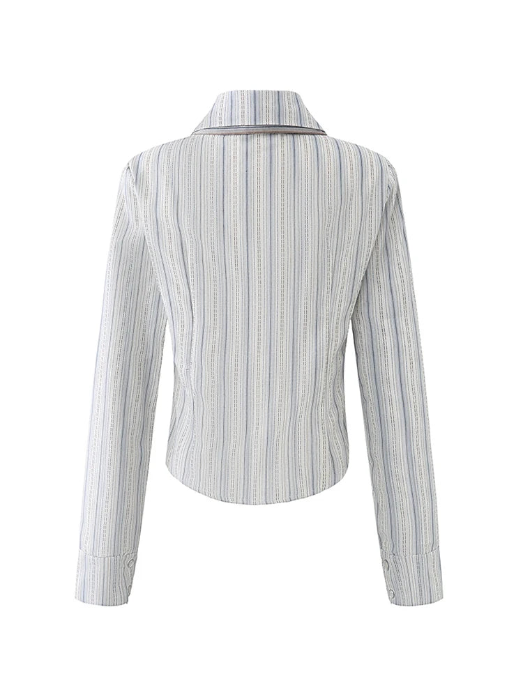 Preppy Striped Long Sleeve Shirt