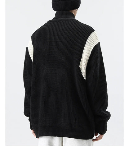 Y2K Turtleneck Patchwork Sweater