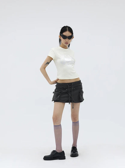 Y2k Grunge Crop T Shirt