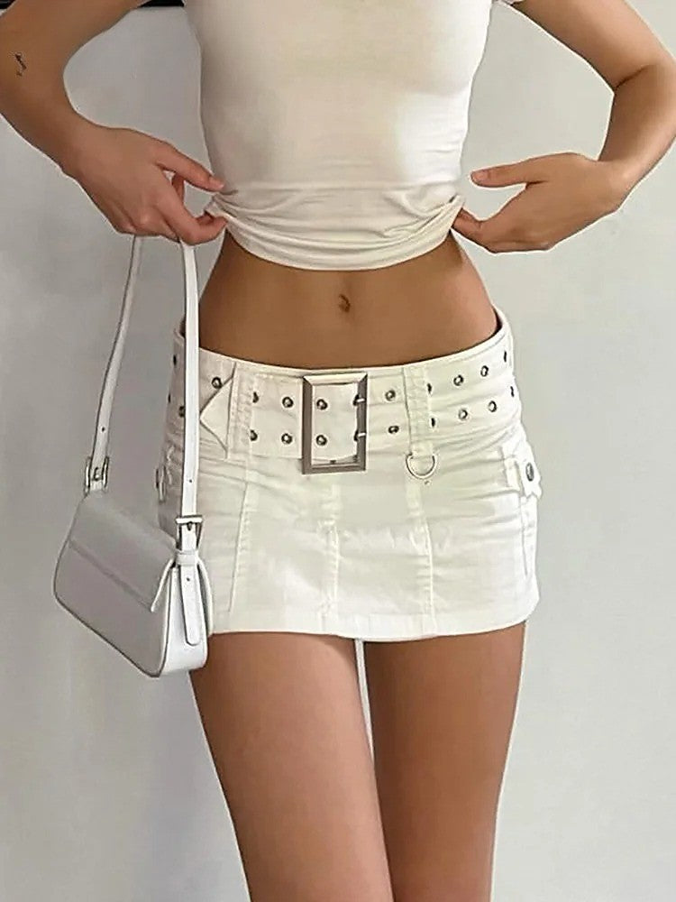 Y2K Belted Micro Skirt