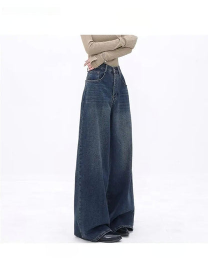 High Waist Oversized Blue Jeans