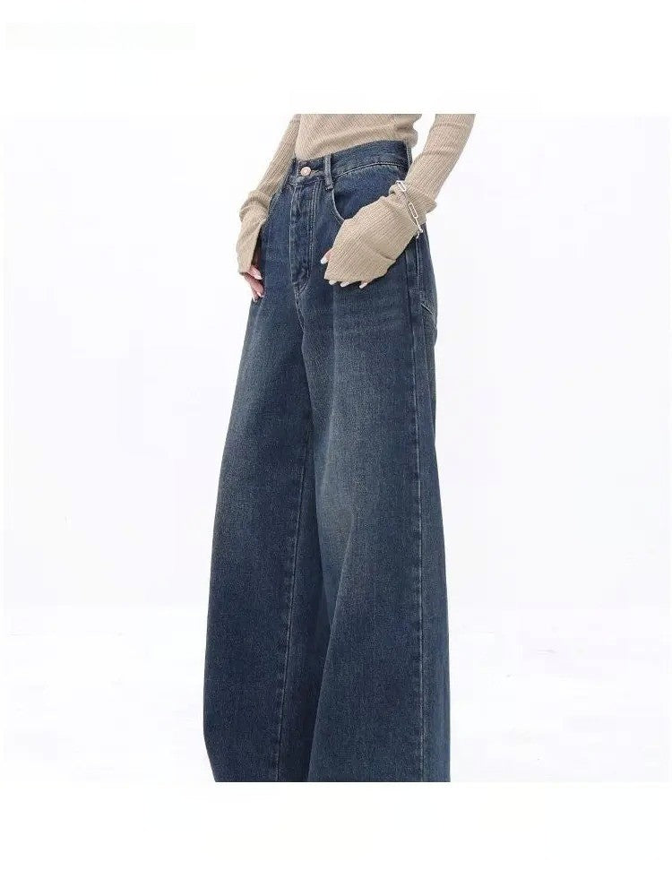 High Waist Oversized Blue Jeans