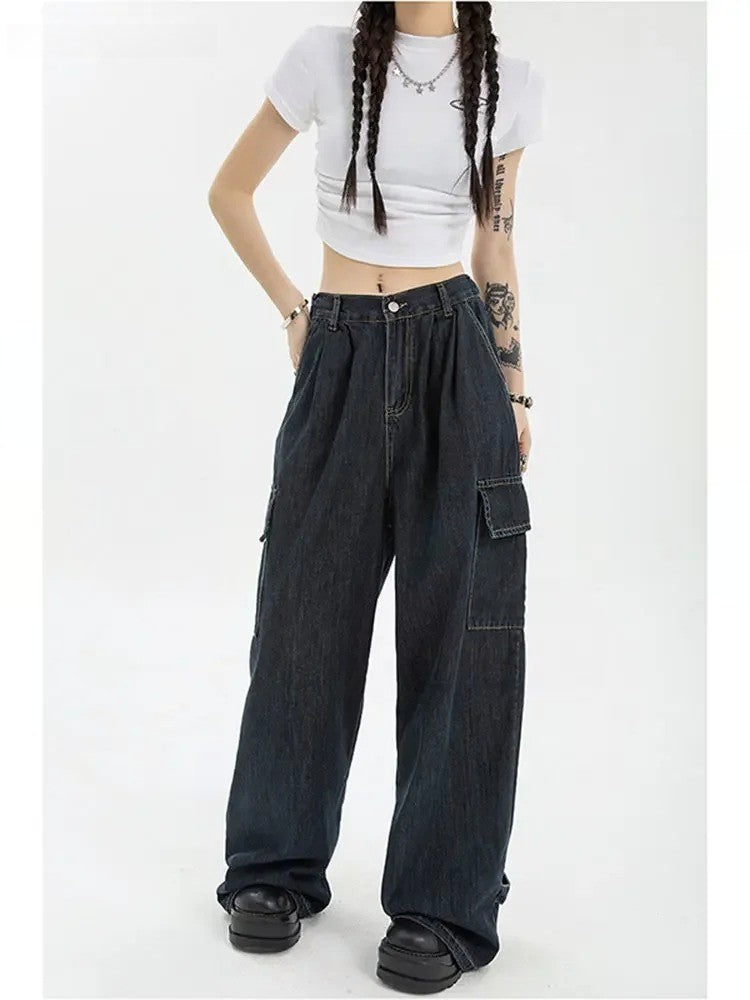 Loose Cargo Baggy Blue Jeans