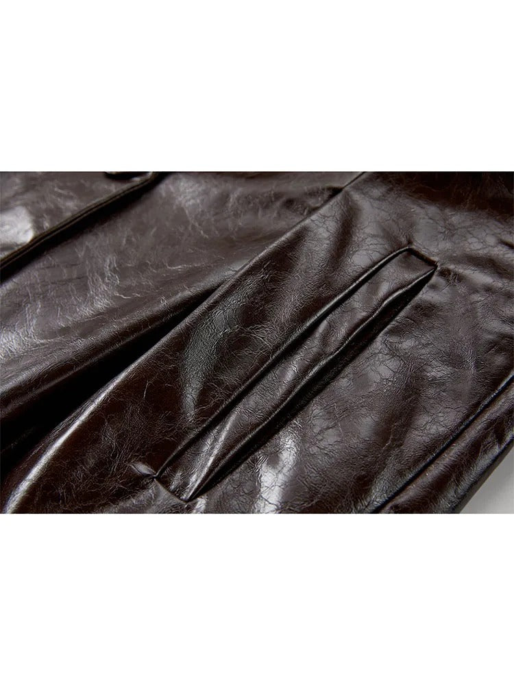 Retro Brown Leather Jacket