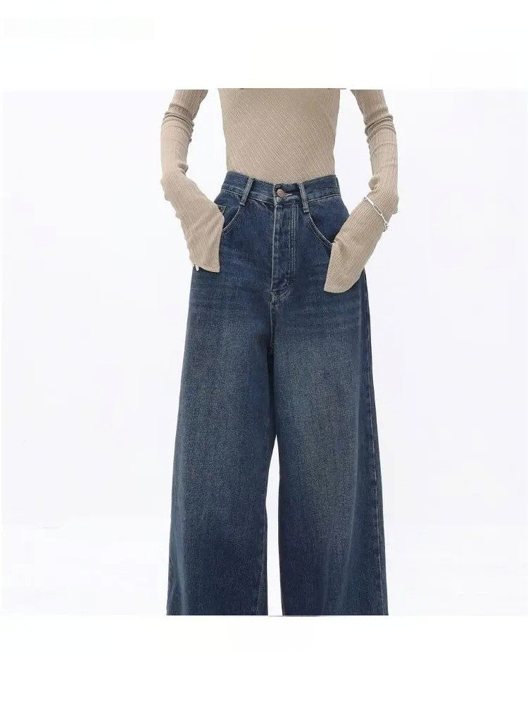 High Waist Oversized Blue Jeans